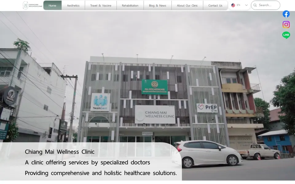 Screenshot of Chiang Mai Wellness Clinic official website