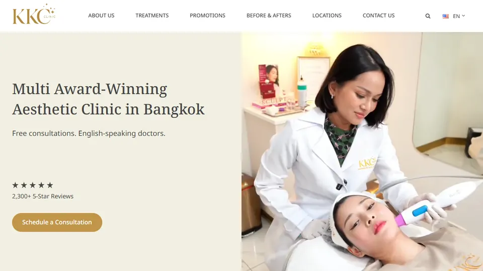 Screenshot of KKC Clinic official homepage