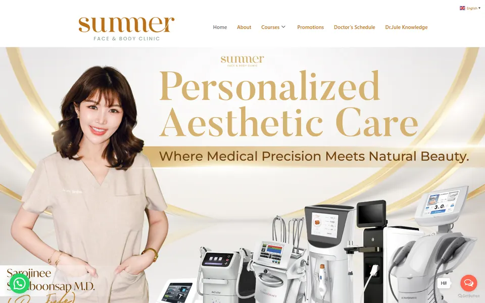 Screenshot of Summer Clinic Phuket official website